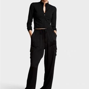 Pink Collection satin cargo pants